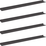  Polica na zidu s policom Zidne 4 pcs Crna 100 x 9 x 2 5 cm - Crna 100 x 9 cm 4 | shoptok.hr