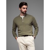 Ombre Men's knitted sweater with structured dots - navy blue | Shoptok.si