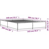  Okvir kreveta smeđi hrast 140x200cm konstruirano drvo i metal | shoptok.hr