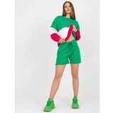 Fashion Hunters Basic green sweat shorts made of RUE PARIS cotton Cene