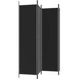 Sobna pregrada s 4 panela crna 200 x 200 cm od tkanine | Eponuda.ba