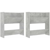  Zidni ormarići za cipele 2 kom boja betona 60x18x60 cm drveni | shoptok.hr