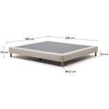 Kave Home Bež oblazinjena zakonska postelja 180x200 cm Ofelia – | Shoptok.si