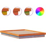 Maison Chic LED Posteljni okvir - Dvoposteljna postelja - Zakonska postelja voščeno rjav 160x200 cm trdna borovina, (21694580) Cene