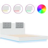 Furnova Posteljni okvir z vzglavjem in LED bel 135x190 cm, (21934947) | Shoptok.si