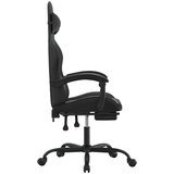  Igraća stolica od umjetne kože s osloncem za noge Crna | shoptok.hr