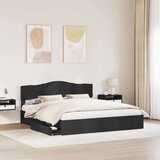  Postelja s shranjevanjem Črna 200 x 200 cm Konstruiran les, (5000105870) | Shoptok.si