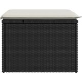  Vrtni tabure s jastukom crni 55 x 55 x 37 cm od poliratana | shoptok.hr