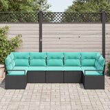  Set sofe 7 kom. Crna poliratan 289 x 122 x 85 cm | shoptok.hr