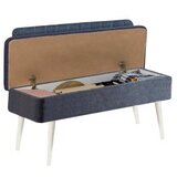 Woody Fashion Trpezarijska klupa Vina 1048 110x85x36cm Bijelo-Tamnoplava | Eponuda.ba