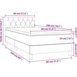  Box spring postelja z vzmetnico LED temno siva 80x200 cm blago, (20727215) | Shoptok.si