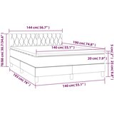  box spring s madracem LED ružičasti 140x190cm baršunasti | shoptok.hr