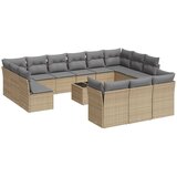 Maison Chic Seti vrtnega pohištva - Vrtna garnitura - Vrtni pohištvo set 14-delna z blazinami bež poli ratan, (21810302) | Shoptok.si