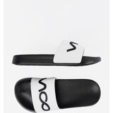 Shelvt White and black flip-flops with an inscription | Shoptok.si