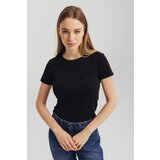 Legendww crna zenska pamucna majica sa kratkim rukavima -basic model | ePonuda.com