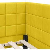 vidaXL Kotna postelja z vzglavjem Rumena 90 x 190 cm Žamet | Shoptok.si