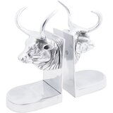 vidaXL Knjžni podstavki v obliki bika Set 2 Srebrni Aluminij | Shoptok.si