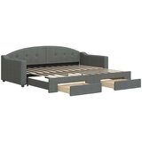 Dnevni krevet na razvlačenje i ladice tamnosivi 90 x 200 cm | shoptok.hr