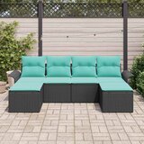  Sjedeća garnitura za vrt 6 kom. Crna Poli ratan 251 x 62 x 85 cm | shoptok.hr