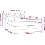  s oprugama i madracem smeđesivi 140 x 190 cm od tkanine | shoptok.hr