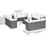  13-dijelni set vrtnih sofa s jastucima poliratan crni | shoptok.hr