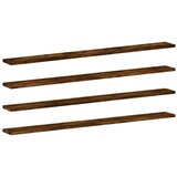 vidaXL Stenske police 4 kosi dimljeni hrast 100x10x1,5 cm inž. les | Shoptok.si