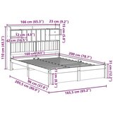  Krevet s regalom za knjige bez madraca 160x200 cm od borovine | shoptok.hr