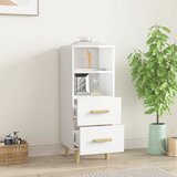  Komoda sjajna bijela 34,5x34x90 cm od konstruiranog drva | shoptok.hr