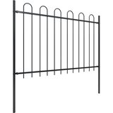  Vrtna ograda s obručem na vrhu Čelik 1248 x 120 cm Crna | shoptok.hr