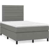 vidaXL Box spring postelja z vzmetnico LED temno siva 120x190 cm blago Cene