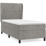 Box spring postelja z vzmetnico svetlo siva 100x200 cm žamet, (20726457) | Shoptok.si