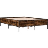 vidaXL Okvir za krevet boja hrasta 135x190cm konstruirano drvo i metal Cijene