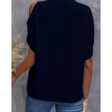 Fenzy Elegantna Ohlapna Bluza Z "V" Izrezom, Temno Modra | Shoptok.si