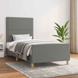  Okvir za krevet bez madraca tamnosivi 90x200 cm od tkanine | shoptok.hr