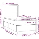  Box spring s madracem LED svjetlosivi 100x200 cm tkanina | shoptok.hr