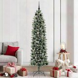 vidaXL Umetno vitko božično drevo med 300 LED Zelena in bela 210 cm | Shoptok.si