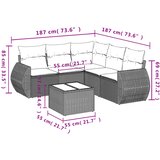  6-dijelni set vrtnih sofa s jastucima bež od poliratana | shoptok.hr
