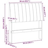 vidaXL tapecirani uzglavlje svijetlo siva 90 cm čvrsto borovo drvo | shoptok.hr
