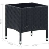 vidaXL Vrtni stol crni 40 x 40 x 45 cm od poliratana | shoptok.hr