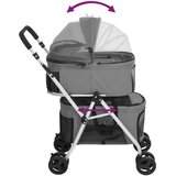  2-slojna sklopiva kolica za pse siva 83x48x97 cm tkanina oxford | shoptok.hr