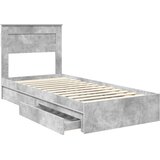 Krevet s od storage Betonski sivi 90 x 190 cm Konstruirano drvo | shoptok.hr
