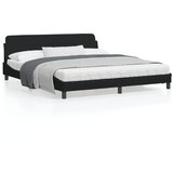 vidaXL Posteljni okvir z vzglavjem črn 180x200 cm blago | Shoptok.si