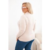 Kesi Włoski Women's Plus Size Viscose Sweater with Turtleneck beige | shoptok.hr