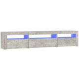 Maison Chic TV omarica - TV stojalo - Televizijska omarica z LED lučkami betonsko siva 195x35x40 cm, (21700425) Cene