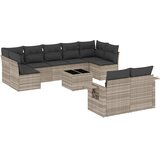  10-dijelni set vrtnih sofa poliratan s jastucima svijetlosivi | shoptok.hr