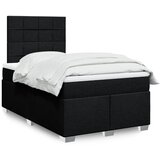 vidaXL Box spring postelja z vzmetnico črn 120x200 cm blago Cene