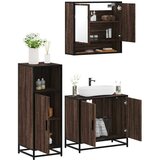 vidaXL 3-dijelni set kupaonskog namještaja boja smeđeg hrasta drveni | shoptok.hr