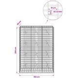  Gabion s žicom debljine 3,5 mm i mrežom 5x10 cm 150x20x200 cm | shoptok.hr