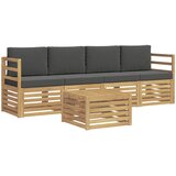 vidaXL Zunanja garnitura za sedenje 5 pcs Bela in antracit Poliester, (5000282216) | Shoptok.si