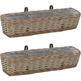 vidaXL Balkonski cvetlični lonec 2 kosa pleten s PE podlogo 80 cm, (20618527) Cene